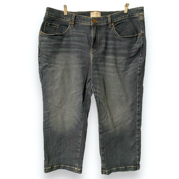 Lane Bryant Denim Medium Wash Stretch Cropped with Whiskering High Waist Size 16 - Picture 12 of 12